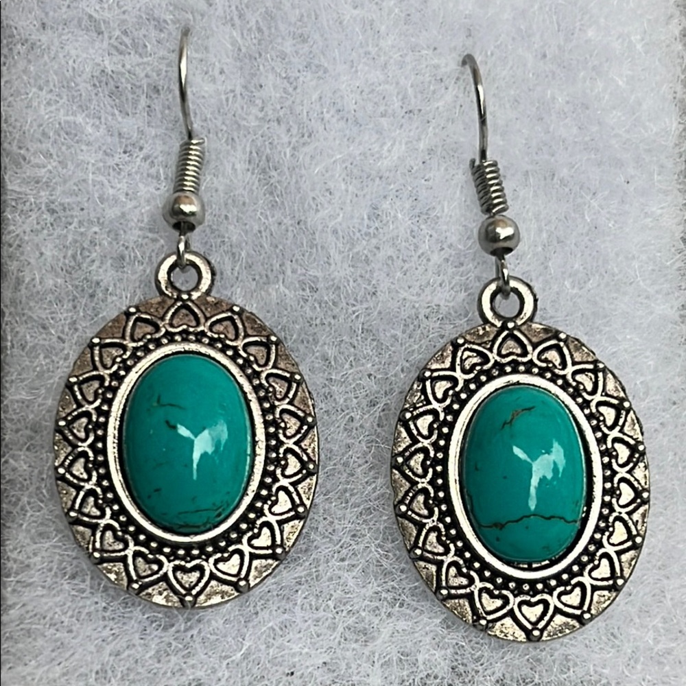 Elegant Silver and Turquoise Earrings